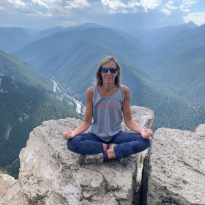 Liz Practicing Yoga on Mountaintop