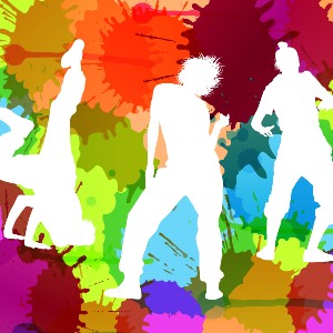 Colorful dancers illustration