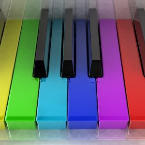 Rainbow piano keys