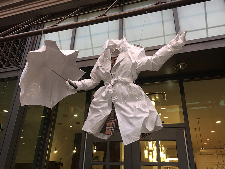 Image of raincoat sculpture