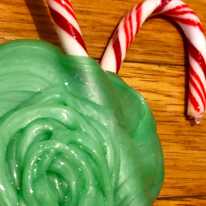 Soap slime on candy canes