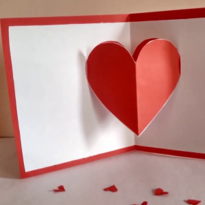 Pop up heart in card