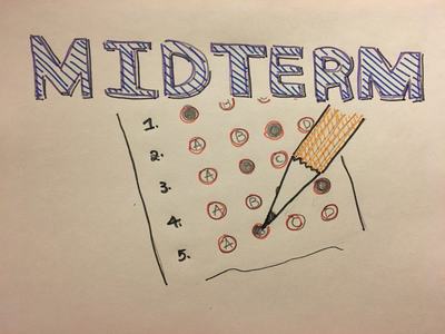 Midterm with bubble sheet.
