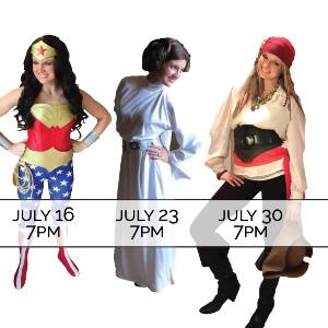 Wonder Woman, Leia and Pirate