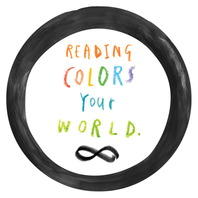 Reading colors your world with an infinity sign