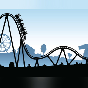 silhouette of a rollercoaster