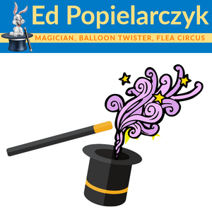 Ed Popielarczyk  logo with magic wand and hat