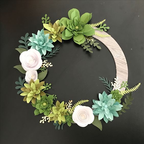 Image of a Paper Flower Wreath