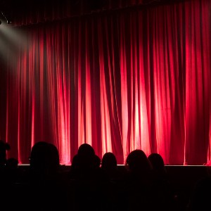 red curtain on a stage