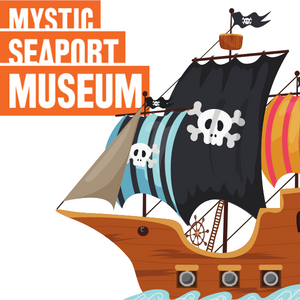 Mystic Seaport Museum logo with a pirate ship