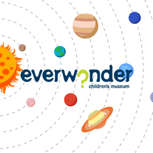 Illustration of solar system with EverWonder logo