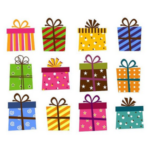 Illustration of wrapped presents
