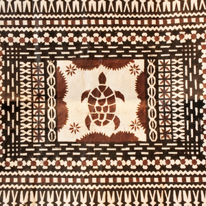 Photograph of traditional tapa cloth from Pacific Islands