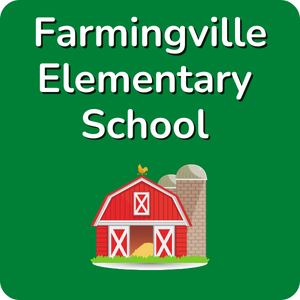 Farmingville elementary School logo on green