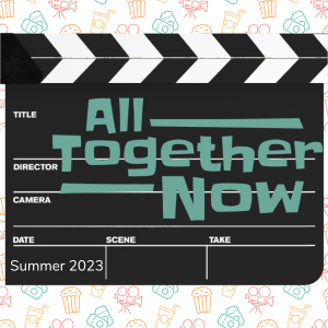 Movie clacker with All Together Now logo