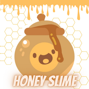 Honey pot with honey dripping and "honey slime" text