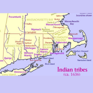 Map of CT Indian Tribes ca. 1636