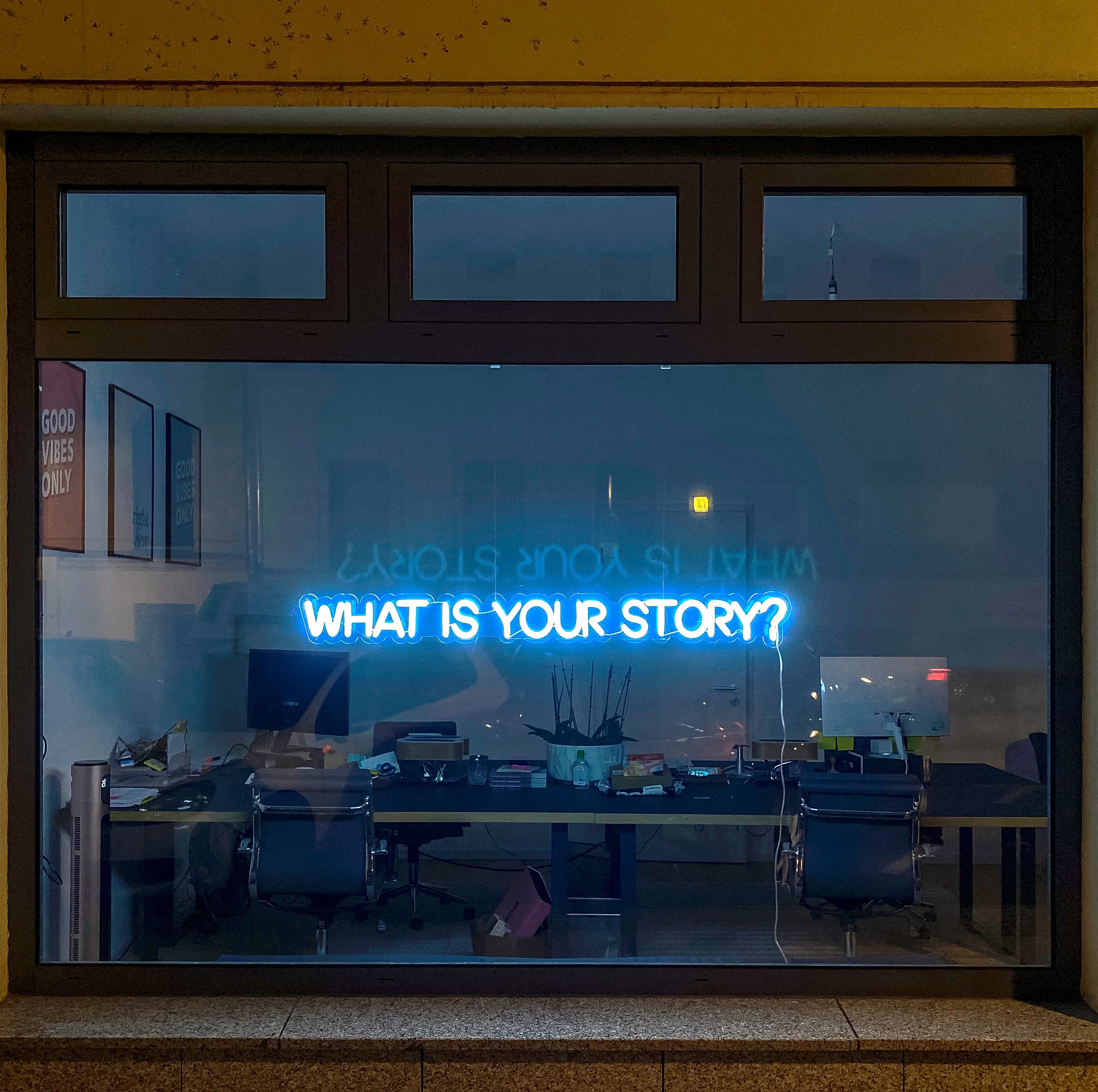 Neon Sign, What is Your Story?