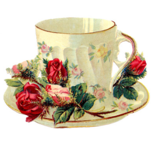 White Tea Cup with Roses