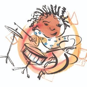 Kid on drums pinkney illustration