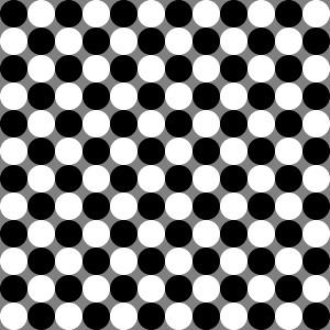 Illusion with black and white circles