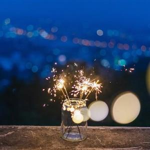 sparklers in a jar