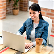 Woman Working at Computer