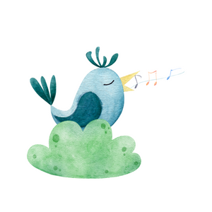 illustrated bluebird singing