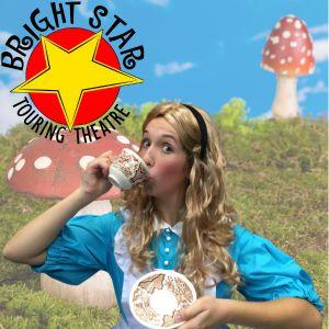 Bright Star Theatre logo with photograph of actor playing Alice