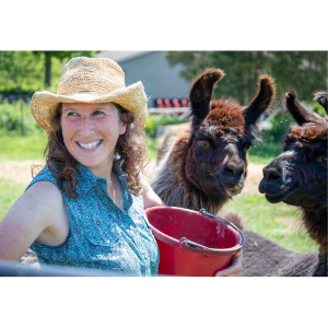 Dr. Whitney Freeman with Llamas