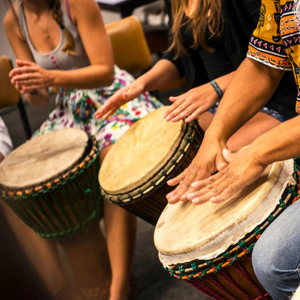 Closeup of Hands on Drums
