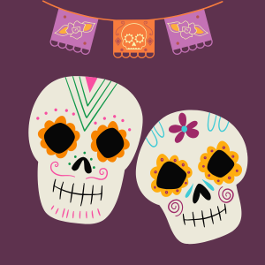 Two sugar skulls