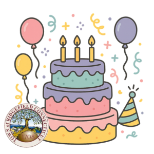 Illustration of birthday cake and balloons