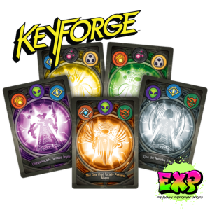 Key Forge logo and image of cards