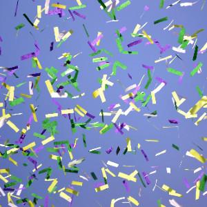 Confetti falling on purple background