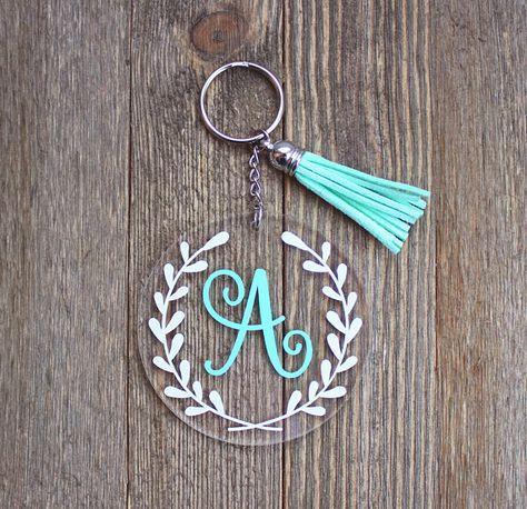 Monogrammed Keychain with Tassel