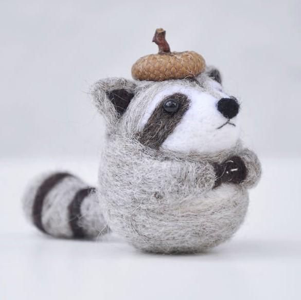 Needle Felted Raccoon