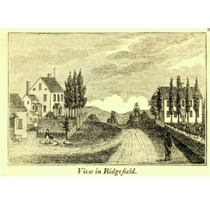 Engraving of Ridgefield by John W. Barber