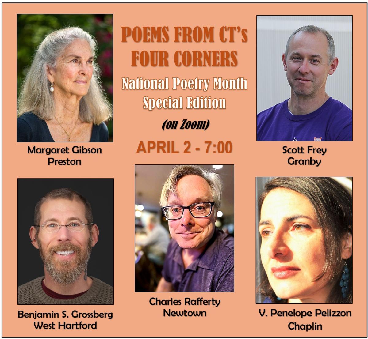 Headshots of Five Poets