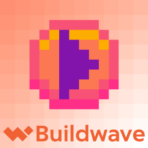 Buildwave logo with a pixelated play button