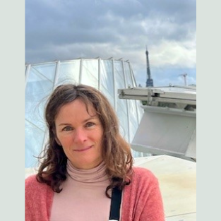 Instructor Anette Roth with Eiffel Tower in Background