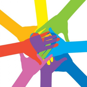 Circle of Colorful Hands