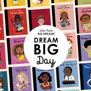 Dream BIG Day logo and book covers