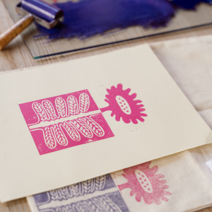 Photograph of art print and supplies