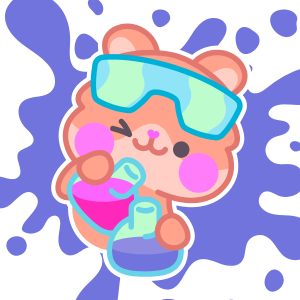 Illustration of bear with goggles mixing liquids