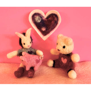 Needle Felted Valentine Animals