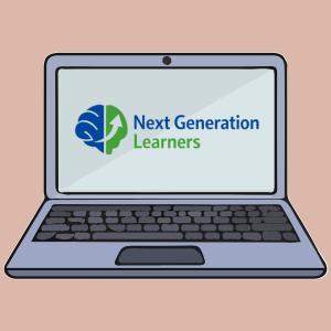 Laptop with Next Generation Learners logo