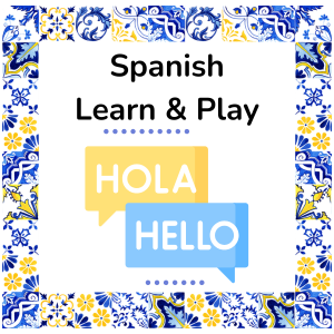 CS Spanish Learn & Play with speech bubble "hola"